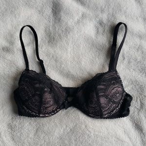 Victoria's Secret Black Lace Lightly Padded Bra